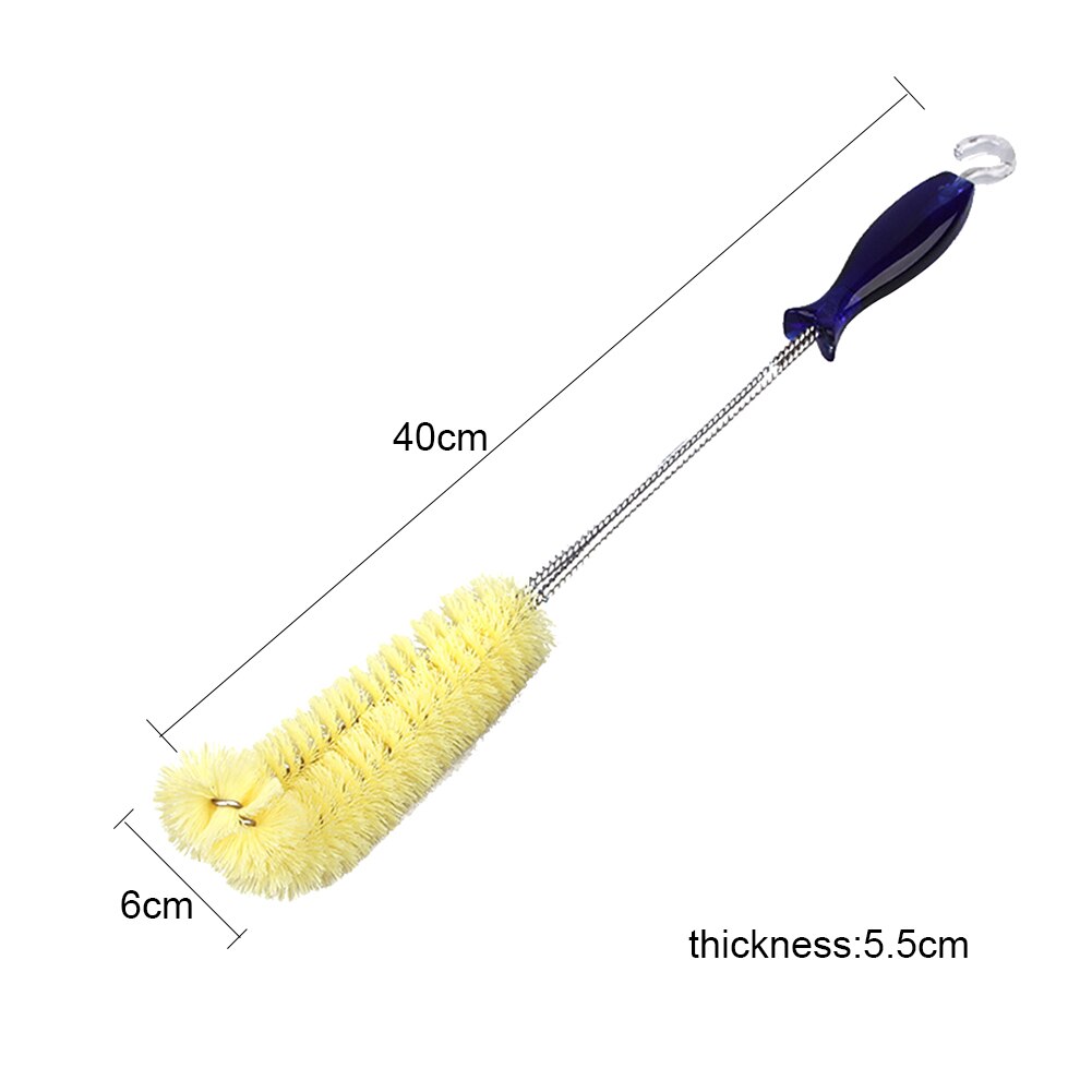 40cm Durable Yellow Long Cleaning Brush Handle Spiral-shaped Bottle Brush Bottle Brush Comfort Grip Easy to Clean Corners