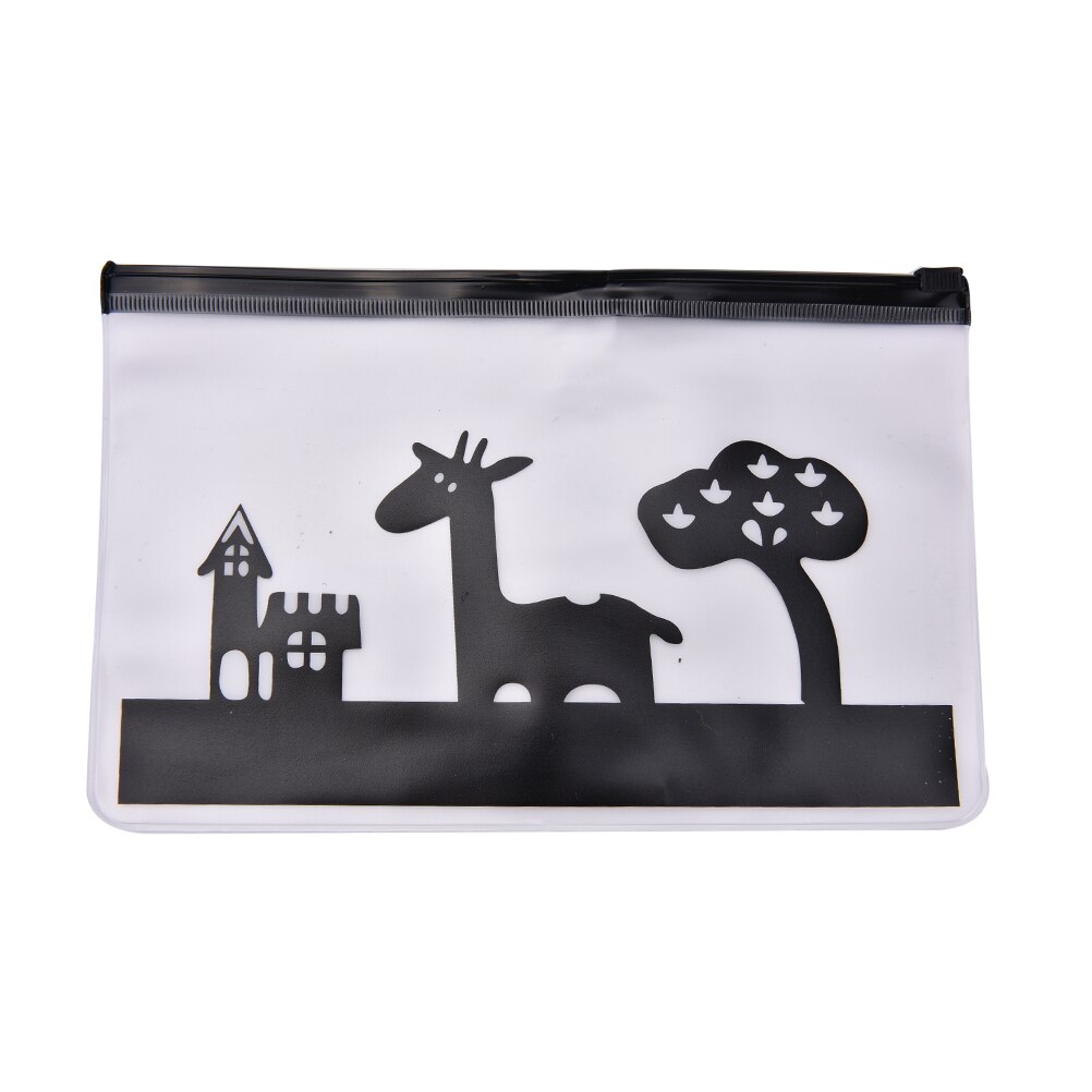 Doorzichtige schattige dieren pvc pennenzak etui opbergruimte schoolbenodigdheden creatieve schrijfwaren cosmetische koffer make-up telefoontas 4 kleuren: Giraffe