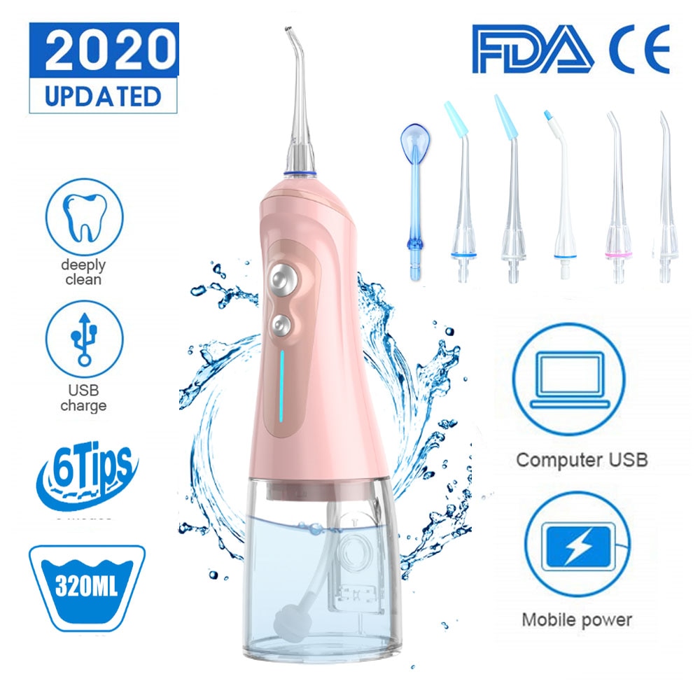 320ml vattentank vattentråd tandtråd 6 lägen med bärbar usb uppladdningsbar vattentråd för resor