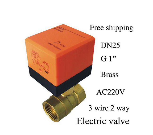 G3/4" DN20 electric actuator valve, 2 way Brass Motorized Ball Valve,220VAC,CE