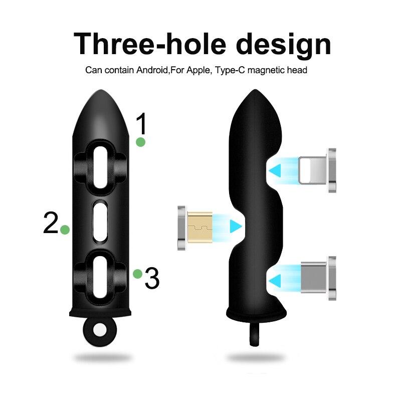 Draagbare Magnetische Plug Box Adapter Metalen Opslag Container Voor Iphone Micro Usb Type C Magneet Charger Cable Connector