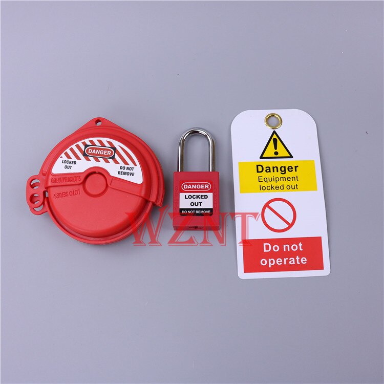25mm to 76mm Red Rotating Gate Valve Lockouts: F480with padlock tag