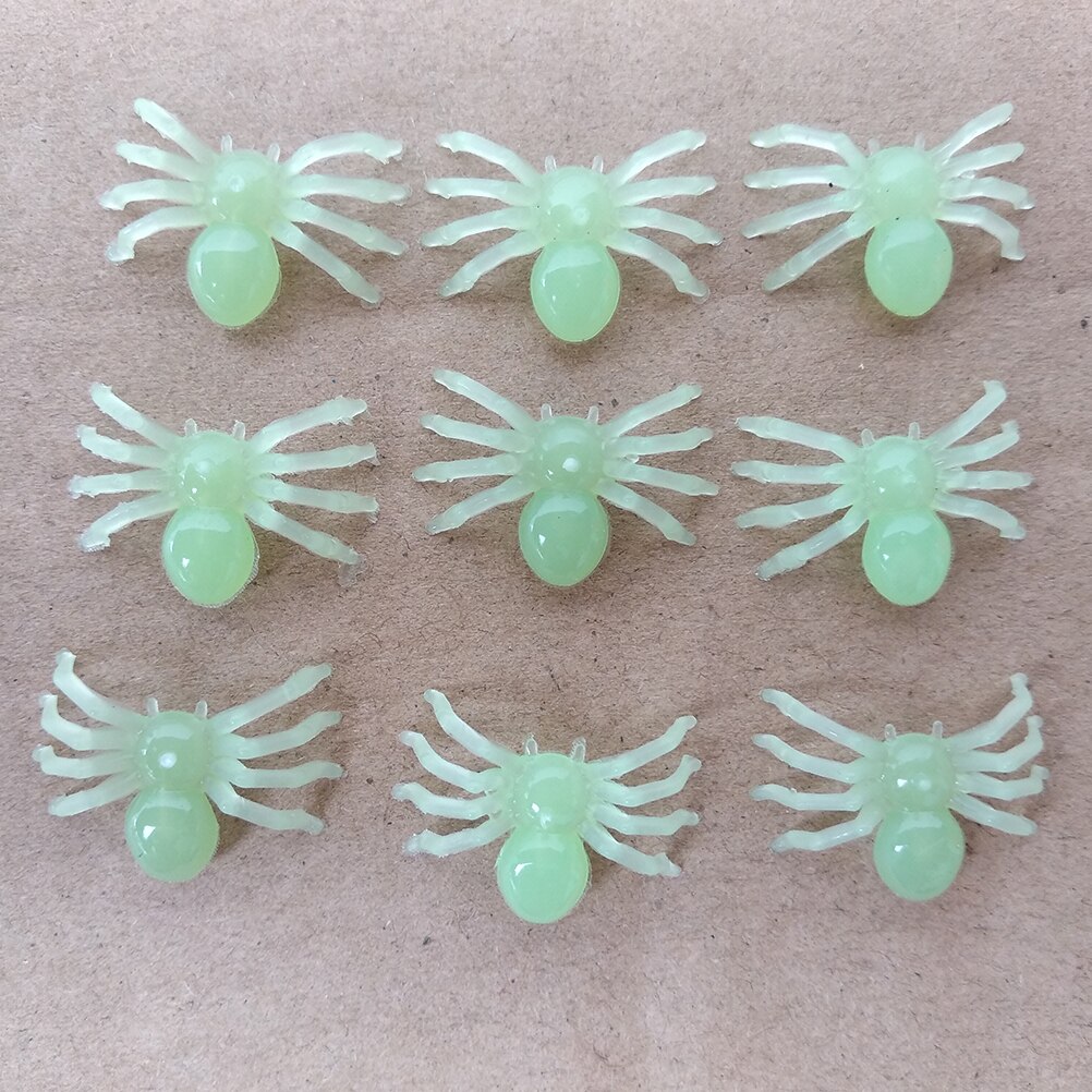 20PCS Mini Luminous Spiders Simulated Spider Decoration for Parties Halloween luminous mini spider toy