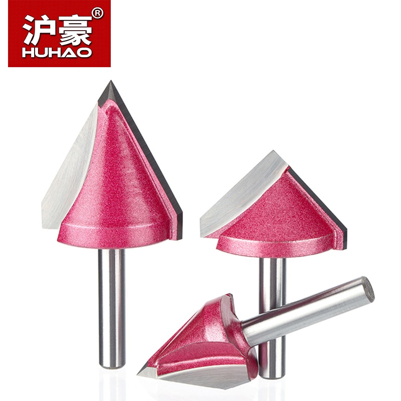 Huhao 1 Pc 6 Mm V Bit Cnc Vhm Mill 3D Frezen Voor Hout Tungsten Houtbewerking Mdf frees 60 90 120 150 Graden