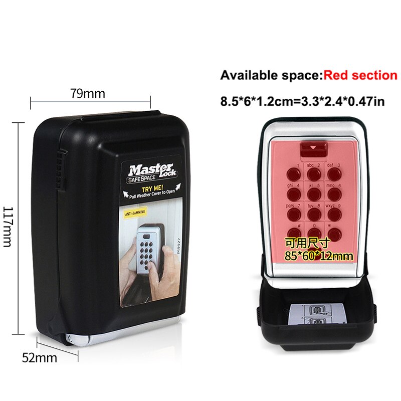 Master Lock Key Safe Box Metal Password Locker Wall Mount Combination Code Keys Keepr Storage Box For Home Company Factory Use