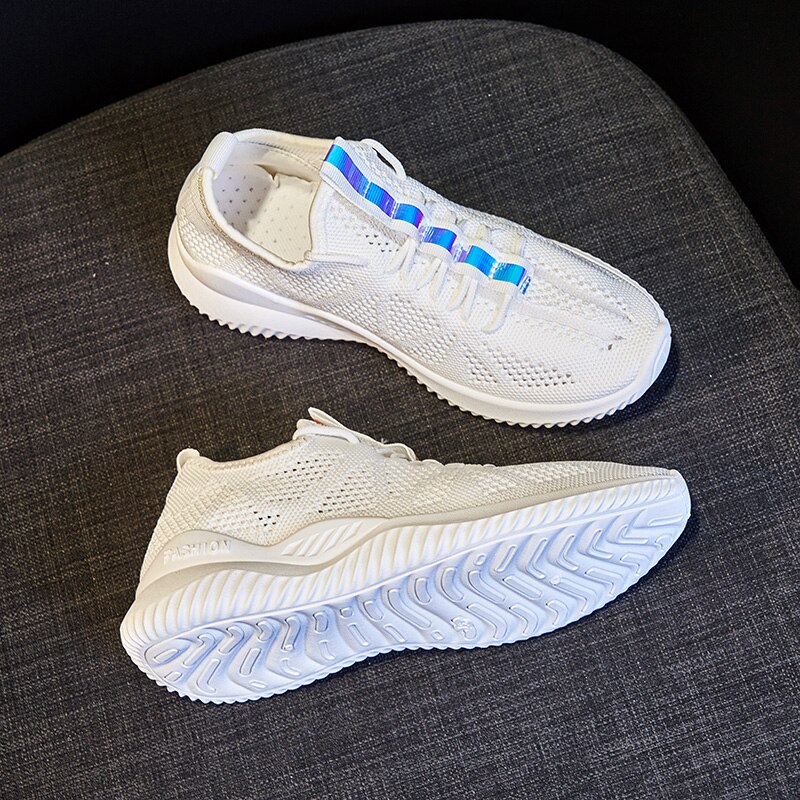 Women's Tennis Shoes - Lace-Up - Breathable Mesh Upper - Rubber Sole - Lightweight & Shock Absorbant