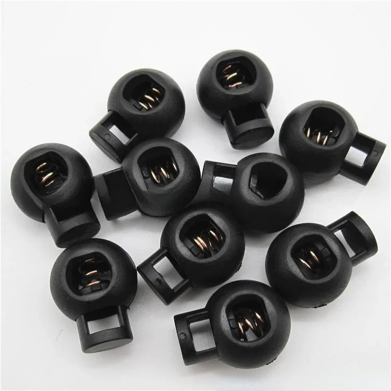 12 stuks Shock Cord Rope Stopper Lock End Toggle Buckle en metalen veer: Default Title