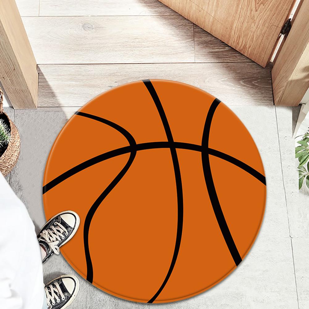 Moderne vlam voetbal woonkamer slaapkamer tapijten tiener jongen meisje 3D sport voetbal serie print antislip decoratie tapijt zachte flanellen stoelmatten kinderkamer speelplaats tapijten (Oranje