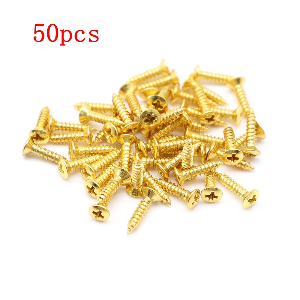 30/50/100 stk. elektrisk guitar bas slagplader bagplader jackplade monteringsskruer til st tl sg lp guitar 2.5 × 12mm: Orange