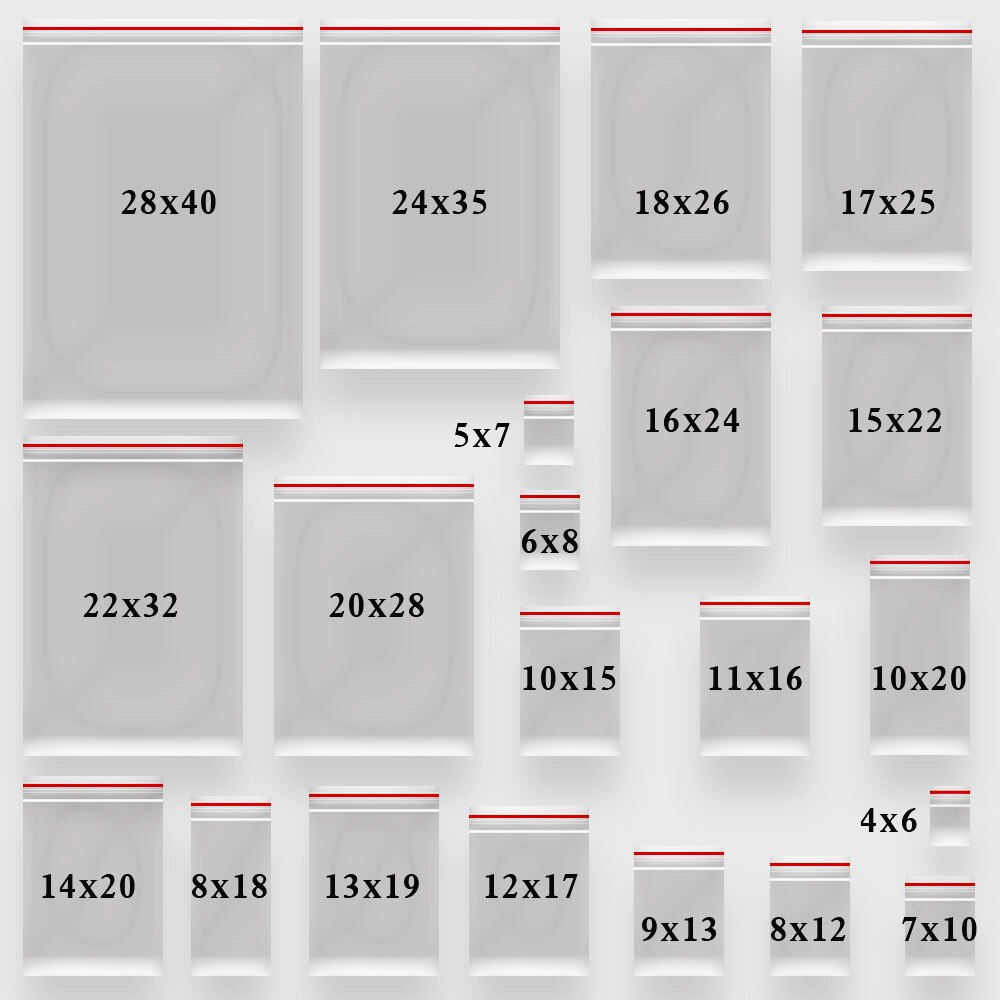 100Stck 0,05mm Dicke transparent Wiederverschließnackt Reißverschluss Poly Beutel Kunststoff Wiederverschließnackt Lagerung Lebensmittel Taschen Vakuum Frische Organisieren Tasche