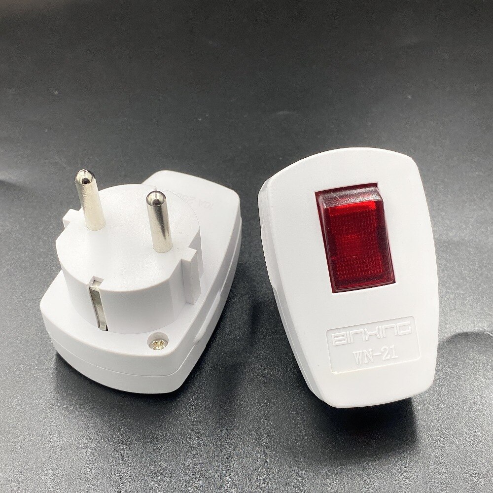 Germany Schuko Rewireable Power Plug Wih on-off Power Swtich 250V 10A EU CEE 7/7 Standard Adapter Receptacle Connector