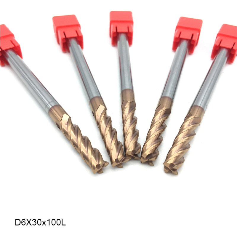 Fraise CNC Extra longue, 4mm 6mm 8mm HRC60 4F 75mm 100mm 150mm, tour CNC, outils de coupe