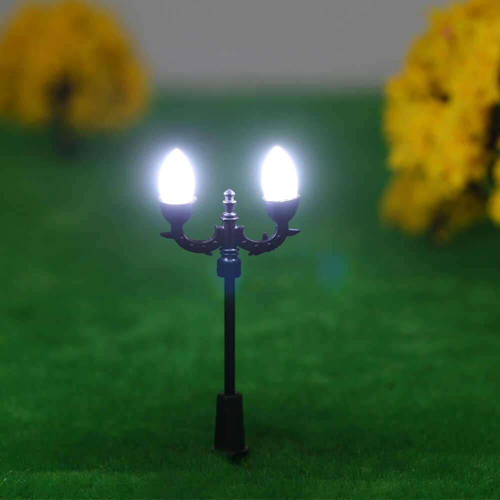 20 stücke Weiß Modell Straße Lichter Bausatz Layout Laternenpfahl Zug Garten Spielplatz Landschaft LED Lampe Beleuchtung 1:100 skala 70mm DIY Spielzeug