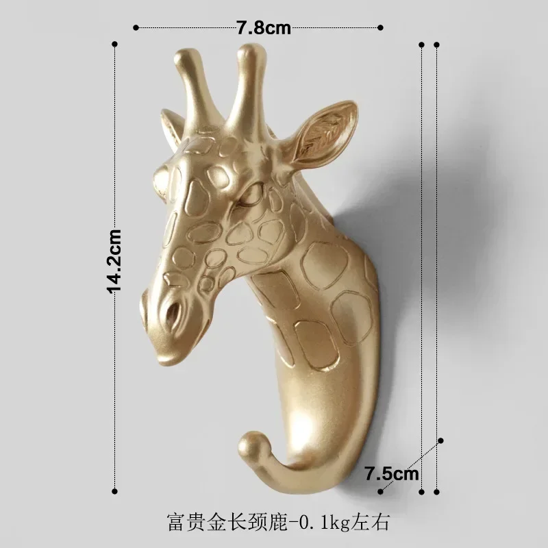 Muur Gemonteerde Haken Dierenkop Rek Kappen Muur Hanger Paard Giraf Elanden Olifant Haken Decoratief Decor Badkamer Accessoires
