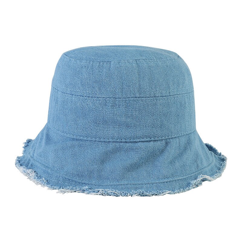 Sombrero de pescador vaquero para mujer, gorra de pescador plegable de ala ancha lavada, Estilo Vintage, turismo al aire libre, , novedad de verano: Blue