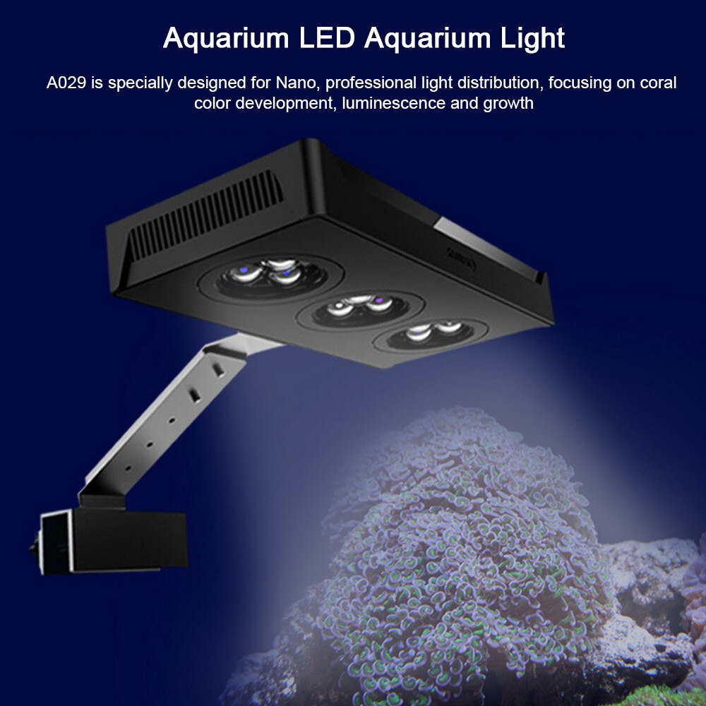 Reef tank akvarium ledet belysning lys lampe til marine fisk og koral blå hvid og lysstyrke farve justerbar