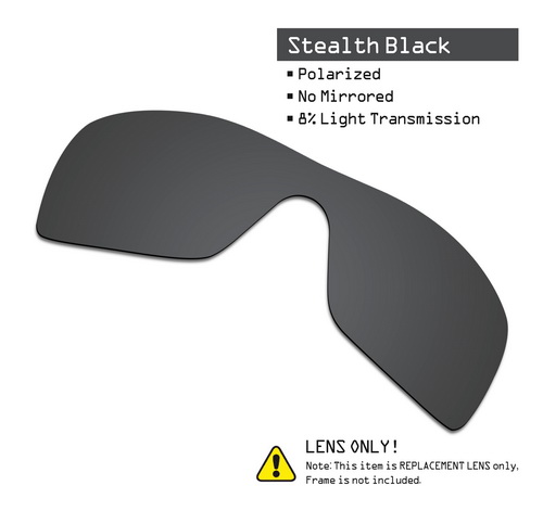 SmartVLT Polarized Replacement Lenses for Oakley Batwolf Sunglasses - Multiple Options: Stealth Black