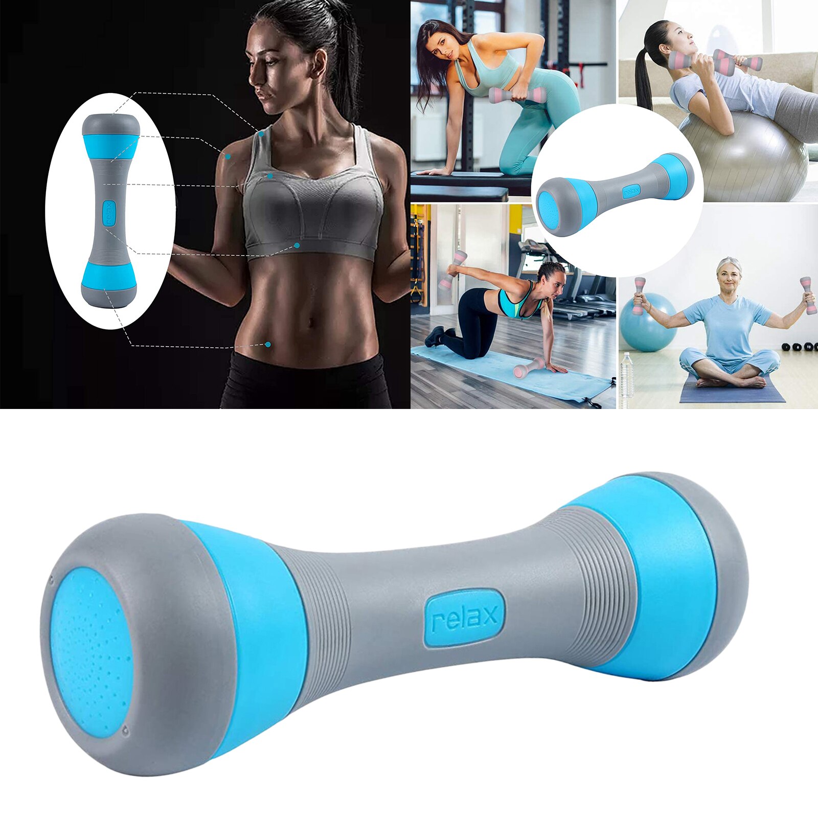 Adjustable Dumbbell Weight, 5-in-1 Weight Options, Non-Slip Handle, All-Purpose, Home, Gym, Office