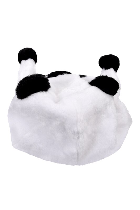 Dyrelue til barn med skjerf fuskepels vinterlue for barn kul - panda