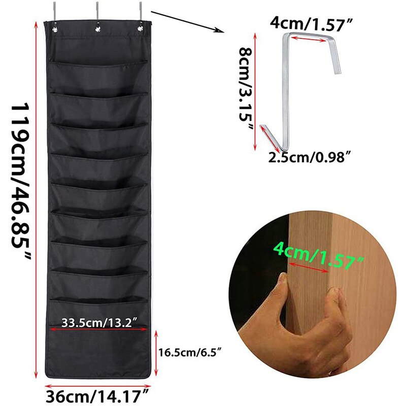 10 Pocket Wall Hanging File Organiser Storage Vertical Hanging File Folder for Home, Office or School