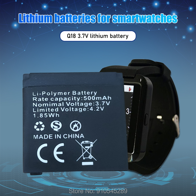 Montre connectée Q18, avec batterie Lithium-ion Rechargeable, 3.7V, 500mAh, 500mAh