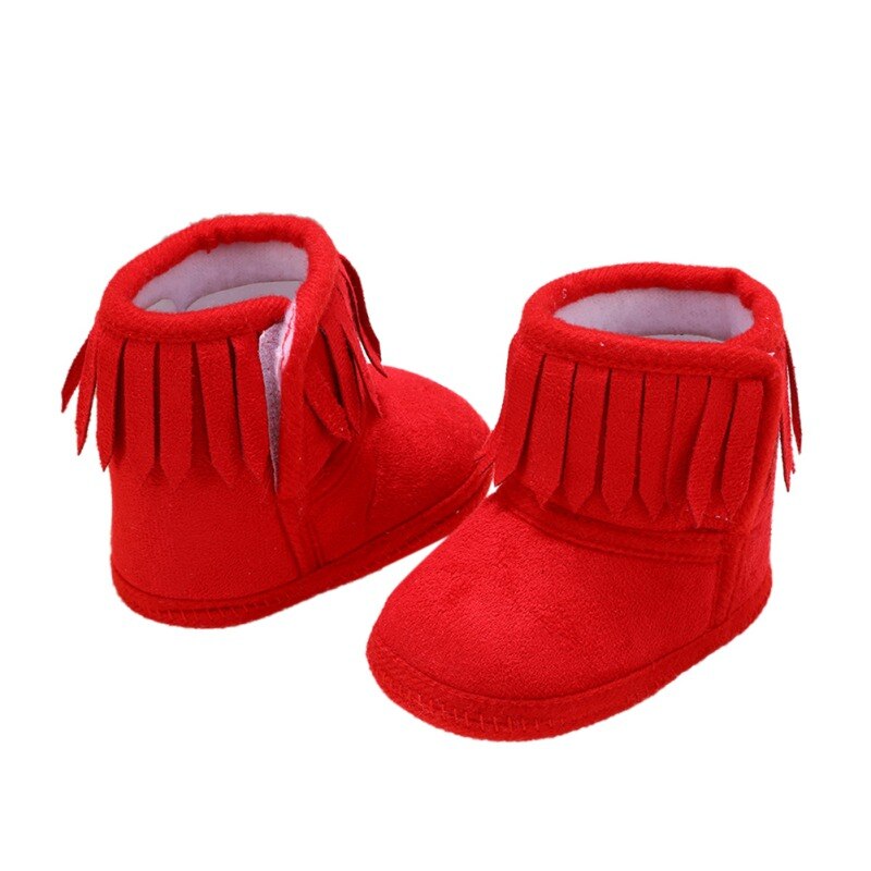 Schattige Baby Meisje Winter Snowboots Peuter Kwasten Soft Sole Crib Schoenen 0-18M