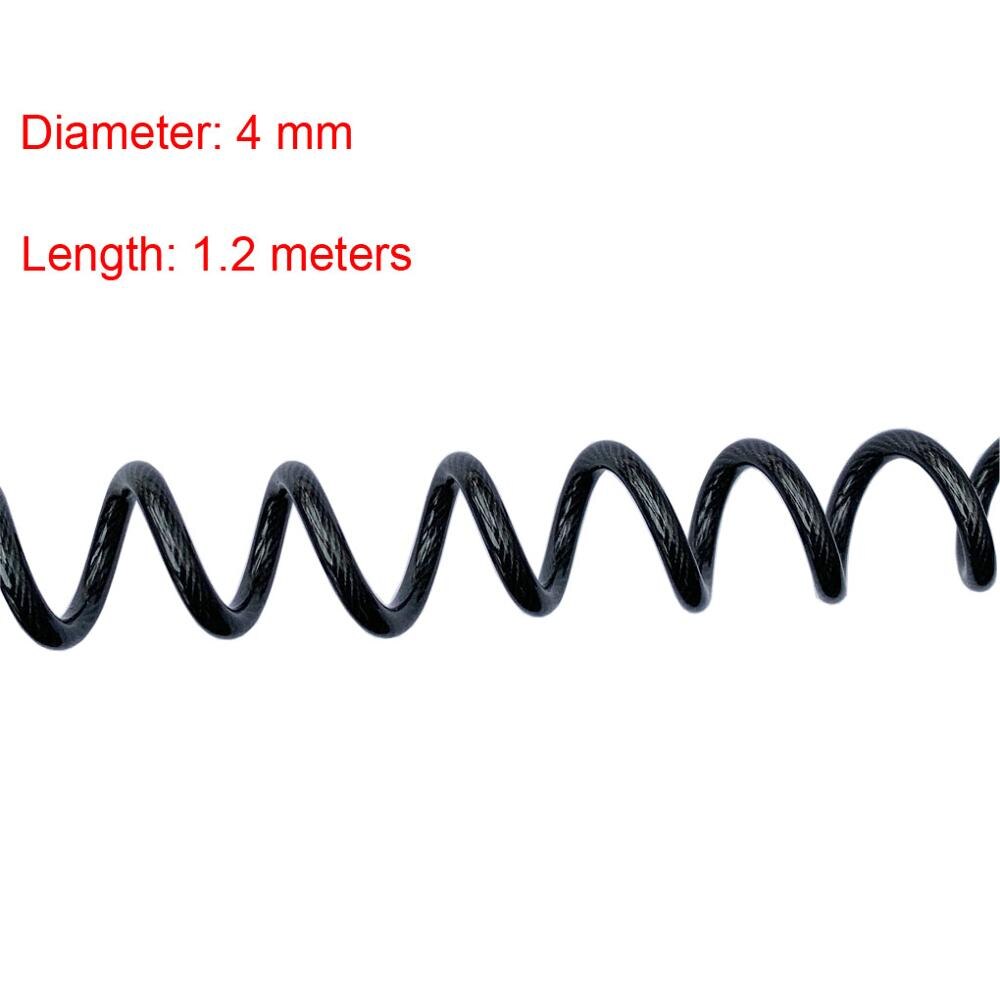 4 Mm 1.2 M Motorfiets Scooter Disc Lock Beveiliging Herinnering Anti-Diefstal Touw Bike Motorbike Tool Kabel Fietsslot touw Helm Draad