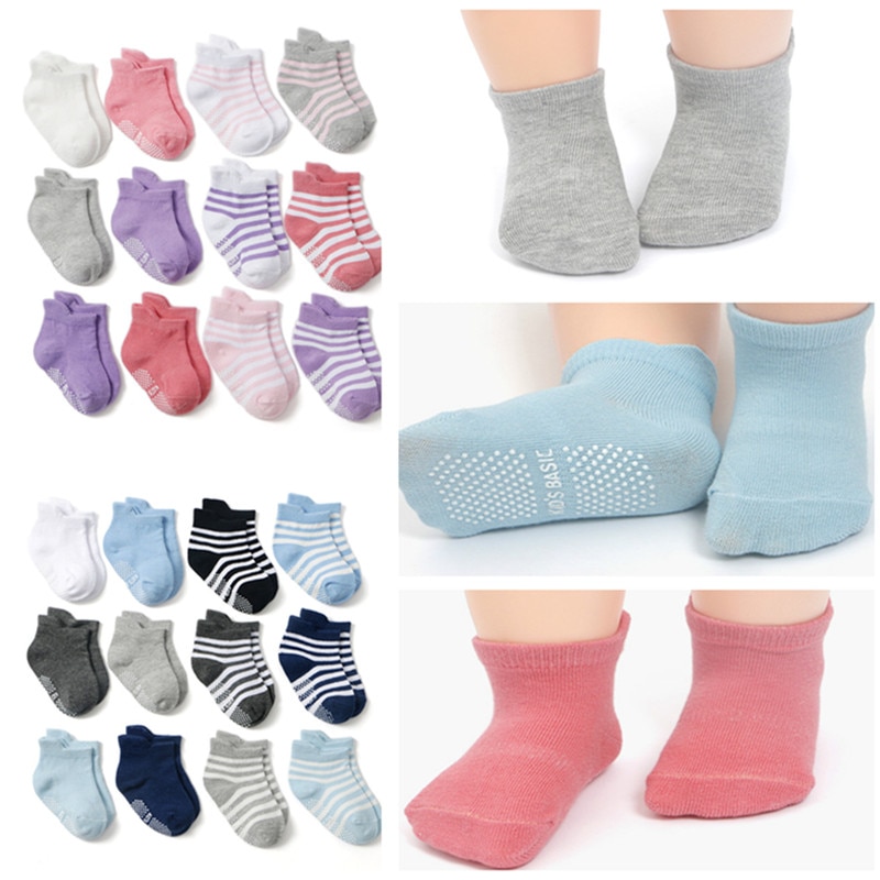 12 paare/los freundlicher Baumwolle Baby Boden Socken Junge Gril Art Kurze Socken Nicht-Unterhose 1-5 Jahre