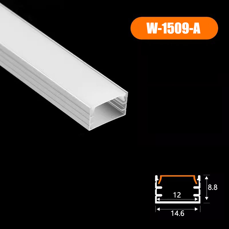 Tira de luces Led de perfil de aluminio negro/plateado, difusor de 2835 5050 canales, iluminación de línea de pared interior, barra de luz magnética para armario de cocina: YELLOW / Azul oscuro