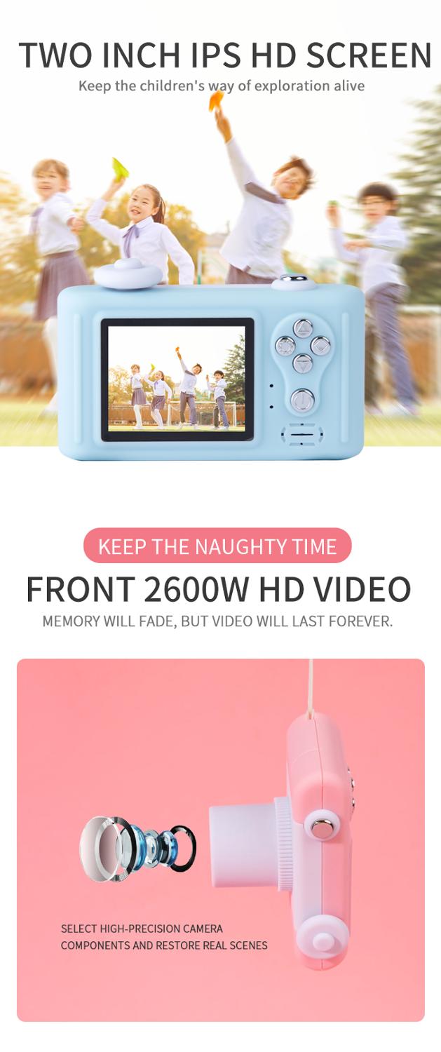 Barn mini kamera full  hd 1080p bärbar digital video fotokamera 2 tums skärm barn för barn spel studie kamera