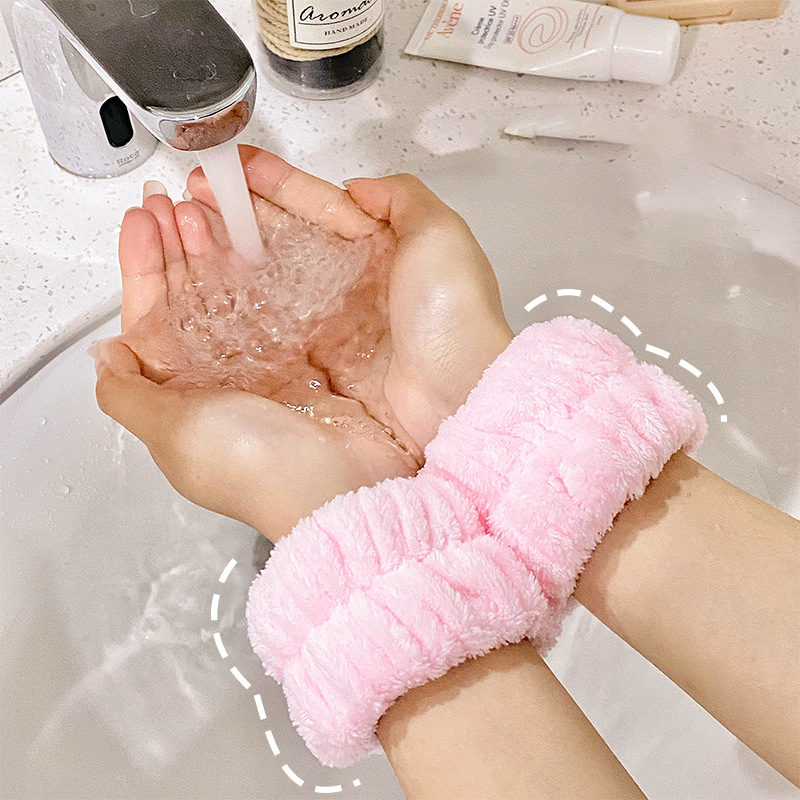 1 par de muñequeras de Spa, banda de toalla para lavado de muñeca de microfibra, pulseras para lavarse la cara, pulseras absorbentes, banda para el sudor para muñeca