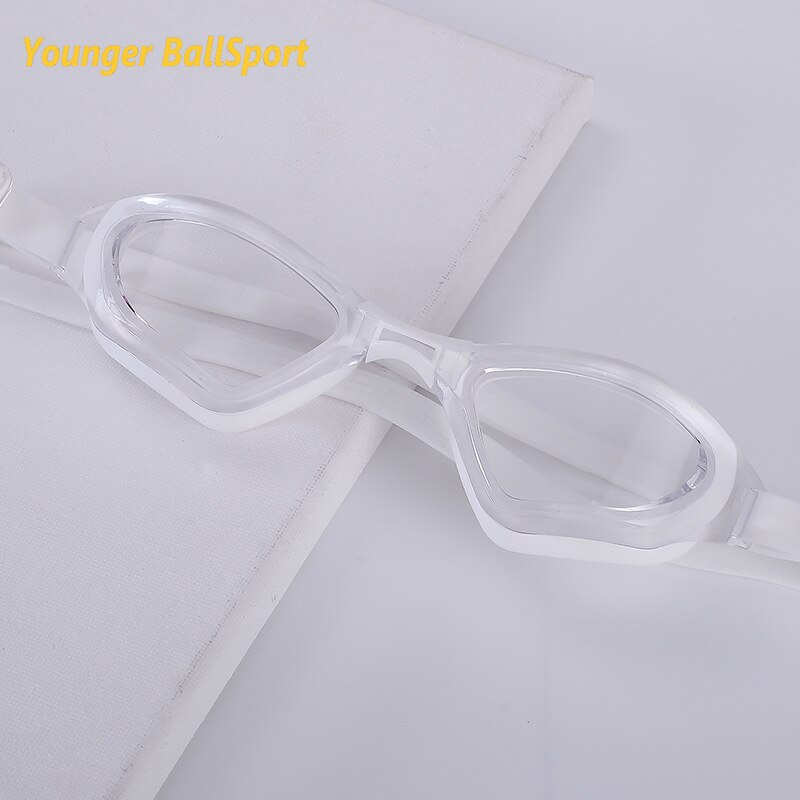 Swimming Waterproof Soft Silicone Glasses Swim Eyewear Clear HD Anti-Fog UV Men Women Goggles Diving Glasses Adlut: white clear