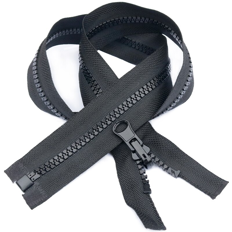 2Pcs 5# 60-100cm Double-Sided Slider Open-End Zipper Resin Zippers Zips Repair Kit For Coat Bags DIY Clothing Sewing Accessories: Single Double-Sided / 65cm