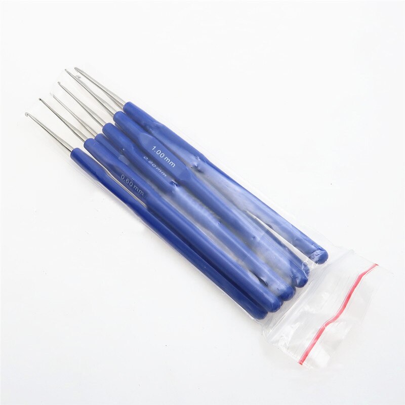 Haaknaalden Hand Weave Tool 0.6-1.75Mm 8 Stuks Breinaalden Handwerk Gehaakte Set Plastic Handvat Kant Haak