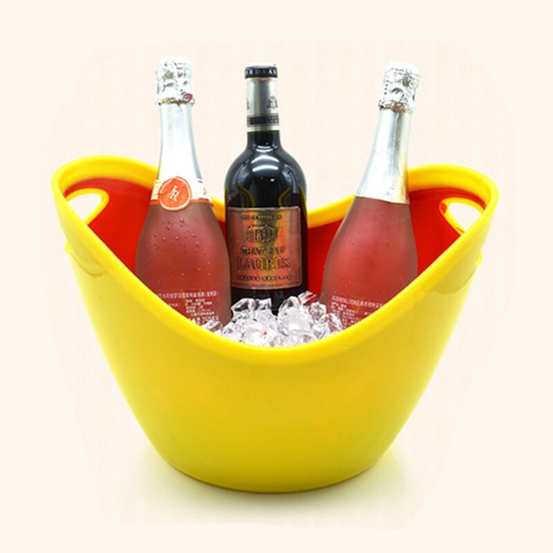 Transparent 8L Plastic Ice Bucket Bar Wine Trough Water Entertainment Stand Wine Holder Glass Wine Bottle Storage Cooler