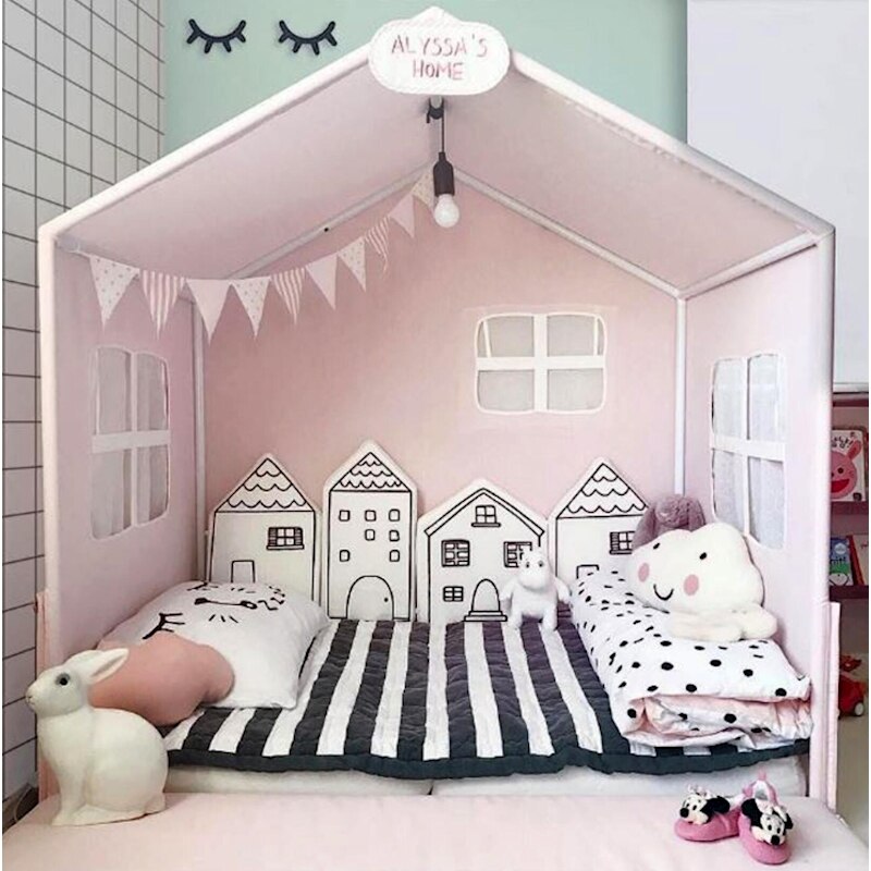 Baby Room Crib Bumper Ins House Baby Bedding Set Newborn Bed Cradle Cushion Infant Crib Protector Cot Fence Home Decoration