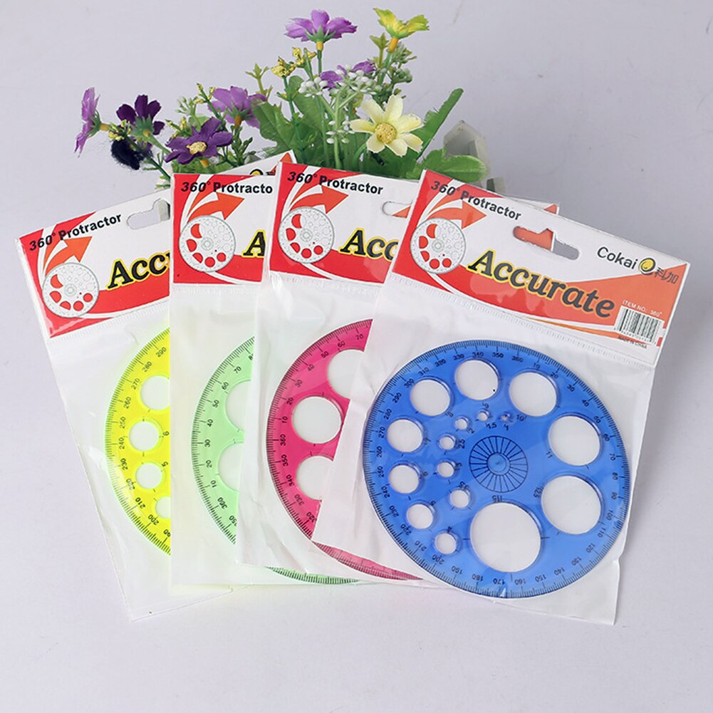 Round Template Ruler Circular Template 360 Degree Office Drawing Embossing Ruler for Quickly Measuring Accessories