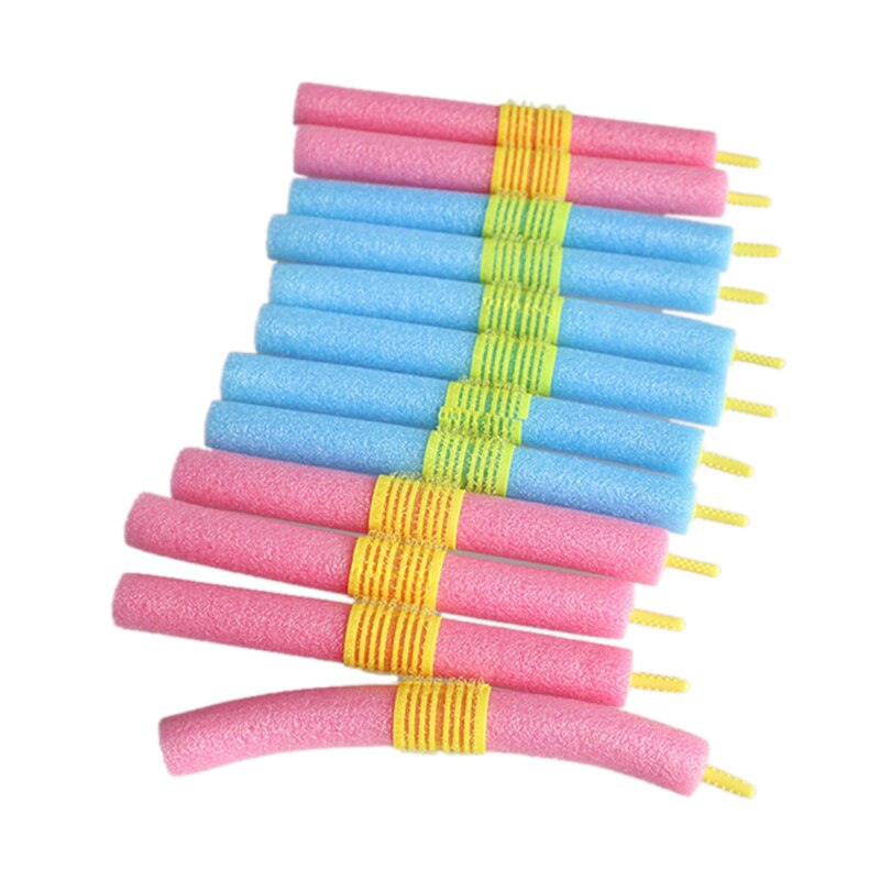 12 Stuks Soft Hair Curler Roller Curl Hair Bendy Rollers Diy Magic Haarkrulspelden Tool Styling Rollers Spons Haar Curling