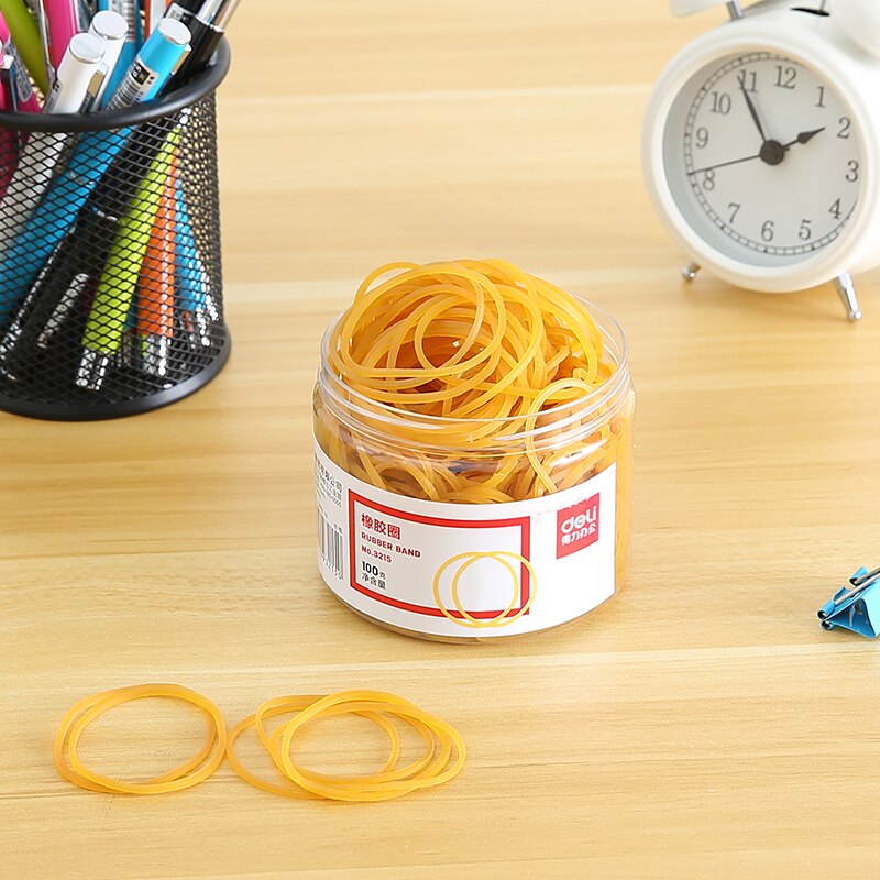 Deli Stationery Office Supplies 100g elastic band Rubber Bands latex loop Stationery Holder Desk Accessories Shop