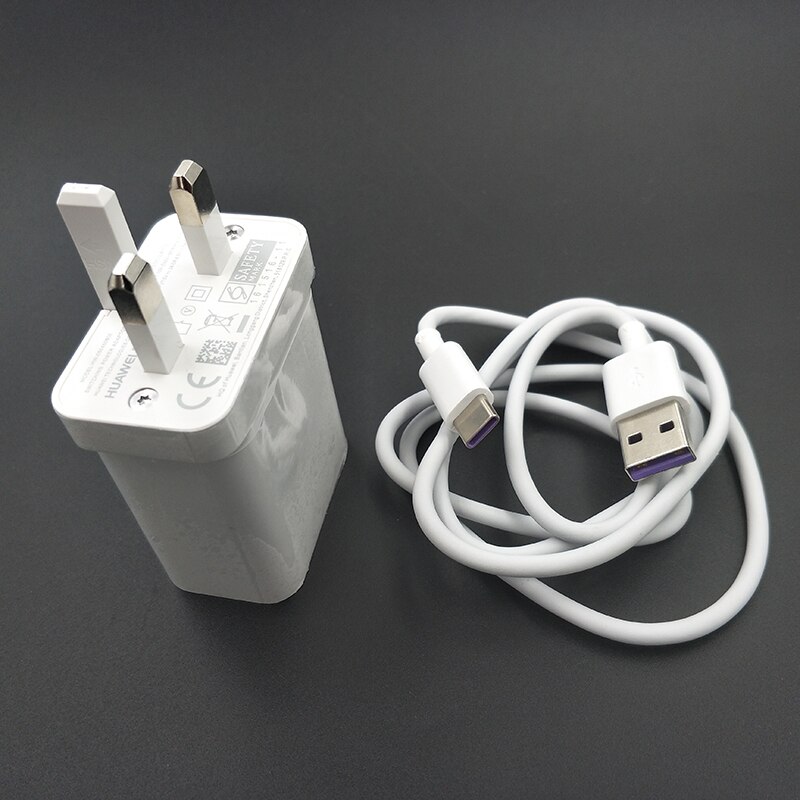 Original Huawei P40 P30 USB Supercharge Charger 5V 4.5A Plug Adapter 1M Type C Cable For P20 Honor 20 30 Mate 40 Nova 5T 5 Pro: UK add Cable