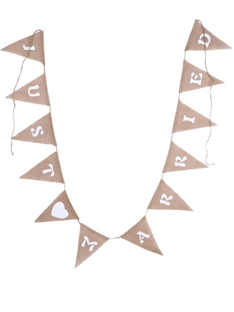 Guirnalda rústica Retro Para Decoración de mesa, cartel blanco recién nacido, boda, Vintage, suministros para eventos, decoración de coche, Mr Mrs: 01