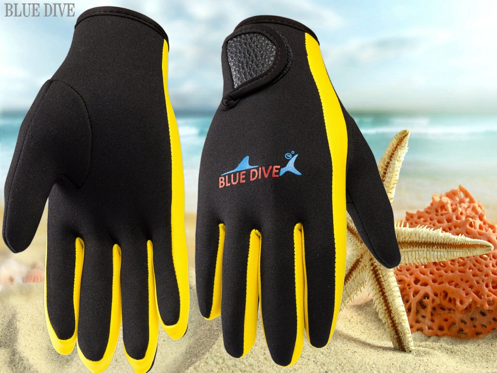 Gants de plongée sous-marine en néoprène, 1.5mm, chauds pour hommes et femmes, équipement de natation, surf, pêche sous-marine: YELLOW / S