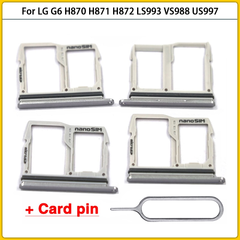 G6 SIM Card Tray For LG G6 H870 H871 H872 LS993 VS988 US997 Slot Holder With SD Memory Socket Adapter Sim Slot Replacement