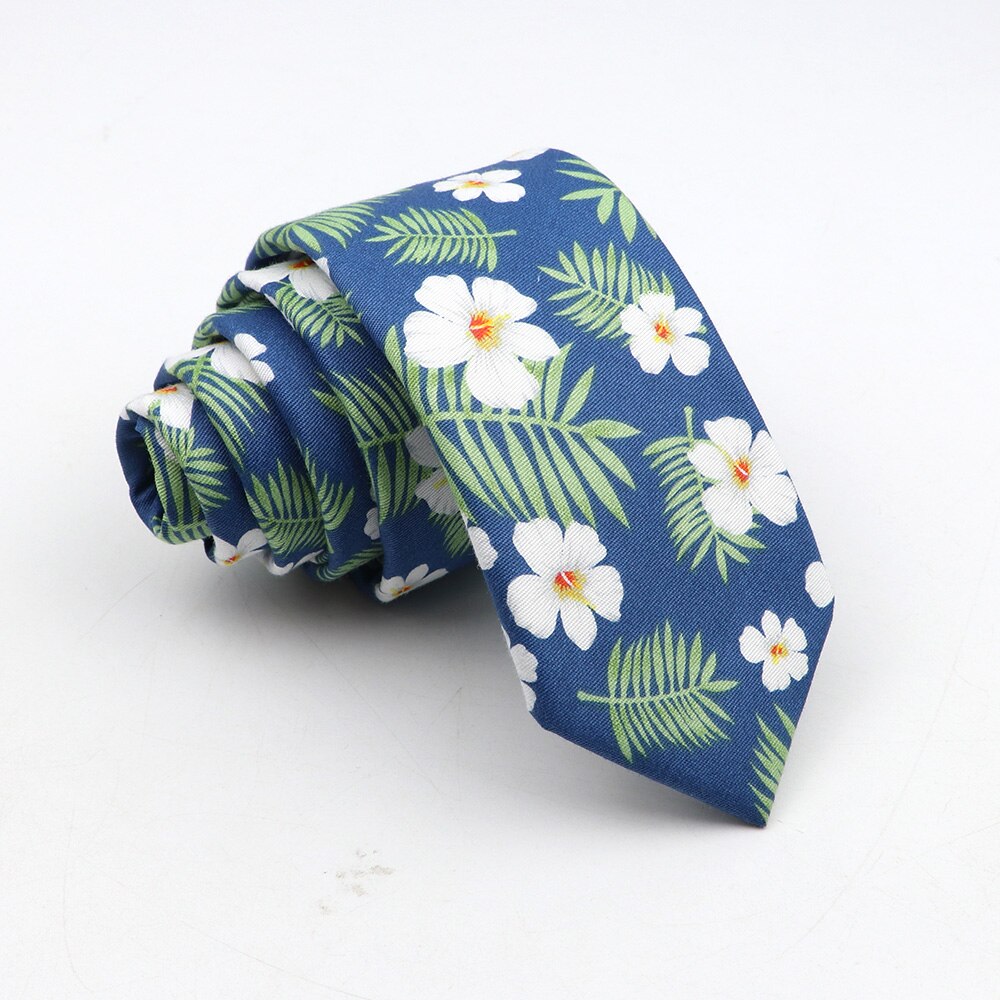Neue Blumenkrawatte für Männer, dünne, lässige Baumwollkrawatte für Hochzeit, lässige Herrenkrawatten, klassische Anzüge, Blumendruck-Krawatten, Krawatte