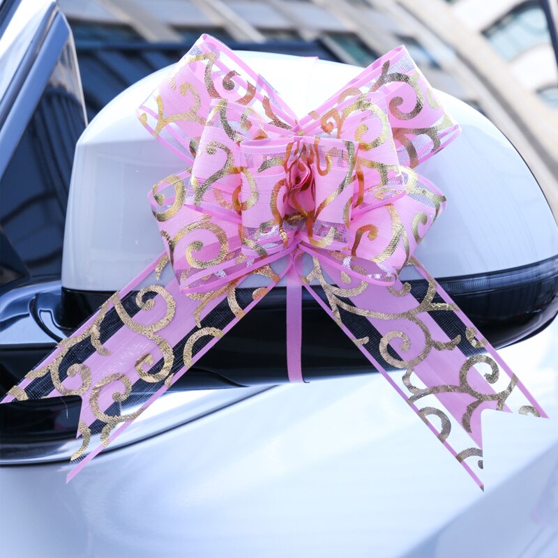 Lot de 100 beaux rubans à tirer 45mm, en rose/rouge/violet/bleu/noir, pour emballage de bouquet, décoration de voiture pour fête de noël et mariage