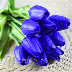 10 ks modrozelené tulipány umelé kvety skutočný dotyk pu artificiales para decora kytica domov svadobná výzdoba umelé kvety