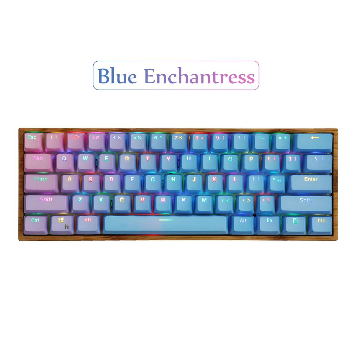 104 nycklar keycaps solnedgångsgradient bakgrundsbelysta keycaps tjock pbt oem profil för cherry mx switchar av mekanisk tangentbord key cap: Blå trollkarl