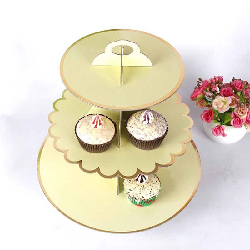 3-Tier Round Cardboard Cupcake Stand Pastry Serving Platter Party Dessert Tower: 7
