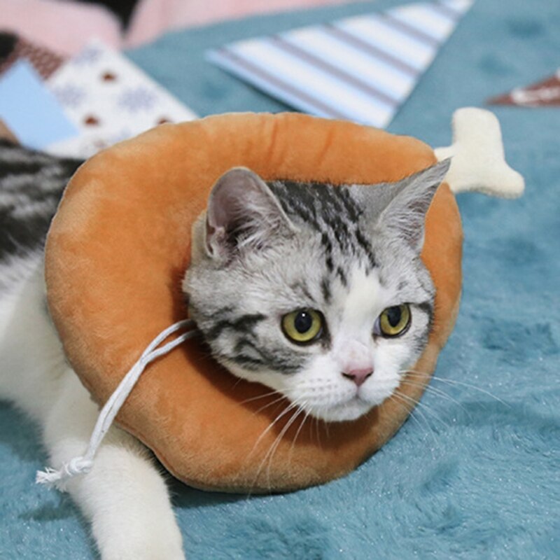 Cat Elizabethan Collar Kitten Recovery Collar Cute Anti-Bite Cat E-Collar Wound Healing Protective Neck Cone After Surgery Soft