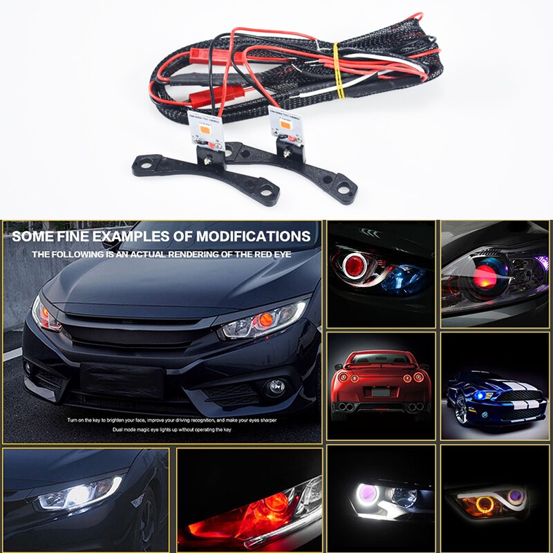 Auto LED Teufel Auge Dämon Bösen Augen DRL LED Bluetooth-kompatibel APP RGB 2,5 Scheinwerfer Motorrad Mini Projektor Objektiv zubehör